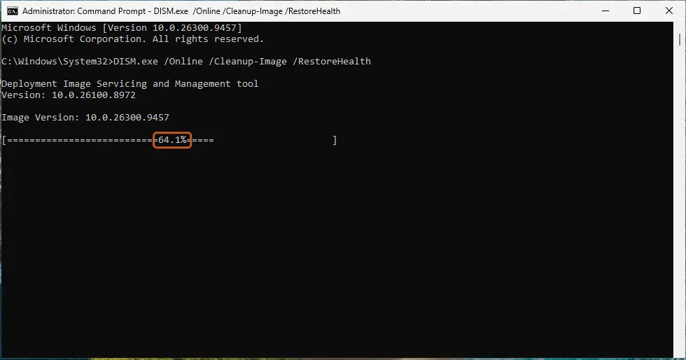 DISM /RestoreHealth running